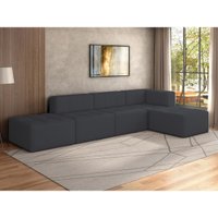 Sofá Modulado na Caixa 5 Lugares 308cm Espuma D33 Multimóveis CR45358 Grafite