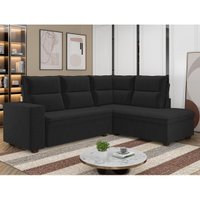 Sofá de Canto 4 Lugares 220cm Multimóveis CR45345 Preto