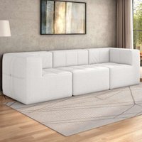 Sofá Modulado na Caixa 3 Lugares 231cm Espuma D33 Multimóveis CR45354 Branco