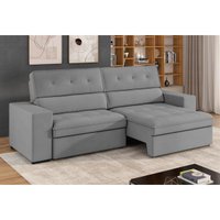 Sofá Retrátil e Reclinável 3 Lugares 230cm Multimóveis CR45335 Cinza