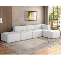 Sofá Modulado na Caixa 5 Lugares 308cm Espuma D33 Multimóveis CR45358 Branco