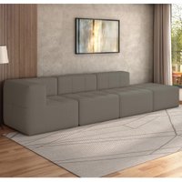 Sofá Modulado na Caixa 4 Lugares 308cm Espuma D33 Multimóveis CR45357 Bege Escuro