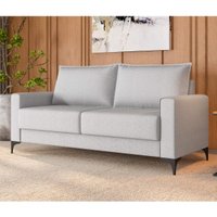 Sofá 3 Lugares 220cm com Pés Metálicos Multimóveis CR45342 Cinza
