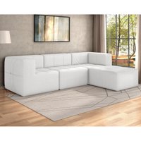 Sofá Modulado na Caixa 4 Lugares 231cm Espuma D33 Multimóveis CR45360 Branco