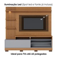 Estante Home Para TV 65 Pol 200 cm Maceio Led Freijo Cinza Fosco CLB