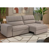 Sofá Retrátil e Reclinável 3 Lugares 234cm Multimóveis CR45338 Bege