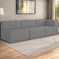 Sofá Modulado na Caixa 3 Lugares 231cm Espuma D33 Multimóveis CR45359 Cinza
