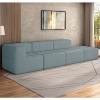 Sofá Modulado na Caixa 4 Lugares 308cm Espuma D33 Multimóveis CR45357 Azul
