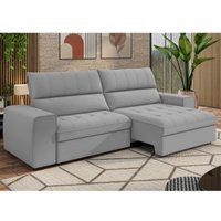 Sofá Retrátil e Reclinável 3 Lugares 234cm Multimóveis CR45338 Cinza