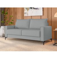 Sofá 3 Lugares 200cm com Pés Metálicos Multimóveis CR45341 Cinza Escuro