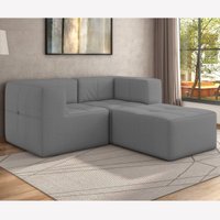 Sofá Modulado na Caixa 3 Lugares 154cm Espuma D33 Multimóveis CR45355 Cinza