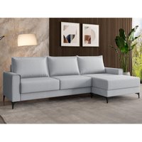Sofá 3 Lugares 270cm com Chaise e Pés Metálicos Multimóveis CR45343 Cinza
