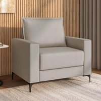 Poltrona Decorativa 81cm com Pés Metálicos Multimóveis CR45344 Bege
