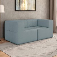 Sofá Modulado na Caixa 2 Lugares 154cm Espuma D33 Multimóveis CR45356 Azul
