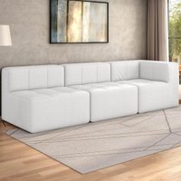 Sofá Modulado na Caixa 3 Lugares 231cm Espuma D33 Multimóveis CR45359 Branco