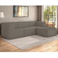 Sofá Modulado na Caixa 4 Lugares 231cm Espuma D33 Multimóveis CR45360 Bege Escuro