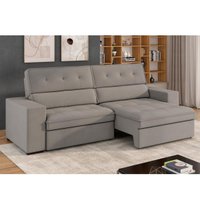 Sofá Retrátil e Reclinável 3 Lugares 230cm Multimóveis CR45335 Bege