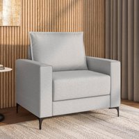 Poltrona Decorativa 81cm com Pés Metálicos Multimóveis CR45344 Cinza