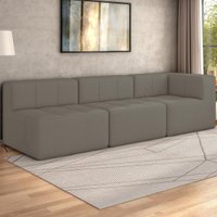 Sofá Modulado na Caixa 3 Lugares 231cm Espuma D33 Multimóveis CR45359 Bege Escuro
