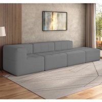 Sofá Modulado na Caixa 4 Lugares 308cm Espuma D33 Multimóveis CR45357 Cinza