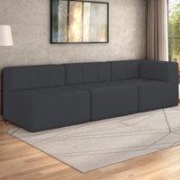 Sofá Modulado na Caixa 3 Lugares 231cm Espuma D33 Multimóveis CR45359 Grafite