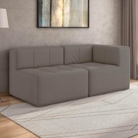 Sofá Modulado na Caixa 2 Lugares 154cm Espuma D33 Multimóveis CR45352 Bege Escuro