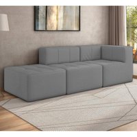 Sofá Modulado na Caixa 3 Lugares 231cm Espuma D33 Multimóveis CR45353 Cinza