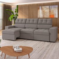 Sofá Retrátil e Reclinável 4 Lugares 290cm Multimóveis CR45336 Bege