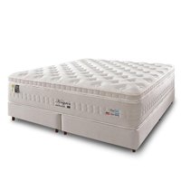 Cama Box Queen Branco + Colchão Molas Ensacadas Zidi Kingston 158x198x68cm