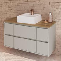 Balcão Gabinete Suspenso Banheiro com Cuba 90 Berlin Arenas