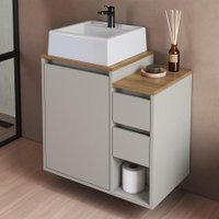 Balcão Gabinete Suspenso Banheiro com cuba 60 Bahamas Arenas