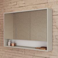 Armário Aéreo Banheiro com Espelho 90 Bari Arenas