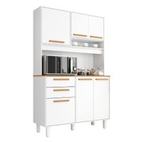 Armário de Cozinha Completa 6 Portas 2 Gavetas Porto - Branco