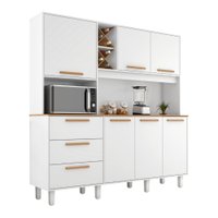 Armário de Cozinha Completa com Adega 6 Portas 3 Gavetas Milão - Branco
