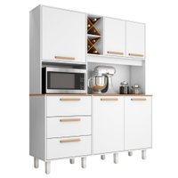 Armário de Cozinha Completa com Adega 5 Portas 3 Gavetas Madri - Branco