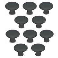 Jogo 10 Puxadores Ponto Cog Preto Industrial Zamac Redondos 4cm Portas Gavetas Móveis Armários
