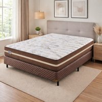 Conjunto Base Box Casal com Colch&atilde;o High Quality Ecoflex 138x188x72