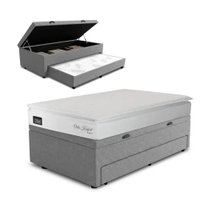 Conjunto Base Box Ba&uacute; Solteiro Prince com Cama Auxiliar e Colch&atilde;o Hellen Confort D33 88x188x75
