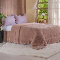 Edredom Sherpa Queen Dupla Face 100% Poliéster 220x240cm Bene Casa Doce de Leite
