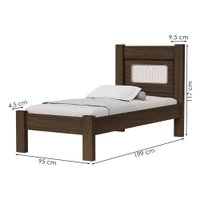 Quarto Solteiro Clara Cama Comoda E Guarda Roupa MDF Chocolate Decmade