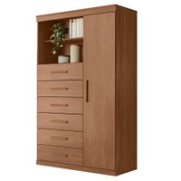 Cômoda Multiuso 6 Gavetas 1 Porta com Prateleiras Atena