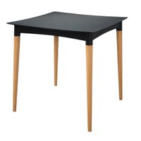 Mesa Diana Preta Tramontina 70cm em Polipropileno com Pernas de Madeira Natural
