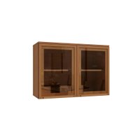 Armário Aéreo 2 Portas de Vidro 80cm Elara Kappesberg Canela