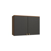 Armário Aéreo 2 Portas 80cm Elar Kappesberg Canela/Preto