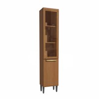 Cristaleira 2 Portas de Vidro 40cm Elara Kappesberg Canela
