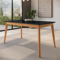 Mesa de Jantar em Madeira Maciça Kappesberg Canela/Preto Fosco 160cm