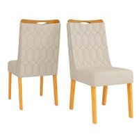 Conjunto de 2 Cadeiras Estofada Sala de Jantar Bel