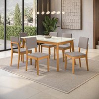 Conjunto Sala de Jantar Nara Kappesberg em Madeira Maciça com 6 Cadeiras