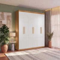 Guarda Roupas Casal 6 Portas 4 Gavetas Kappesberg Tapajós/Branco 218cm