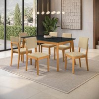 Conjunto Sala de Jantar Nara Kappesberg em Madeira Maciça 6 Cadeiras